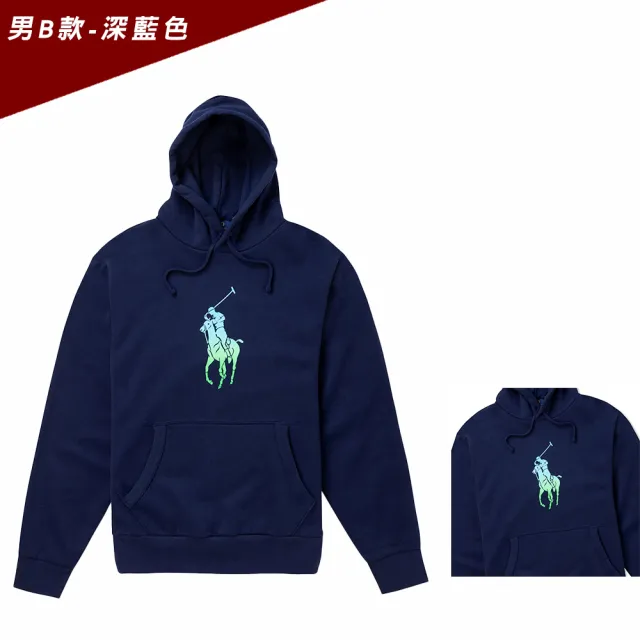 RALPH LAUREN】RL POLO 經典刺繡大馬連帽T恤上衣-多色組合(百搭舒適/平