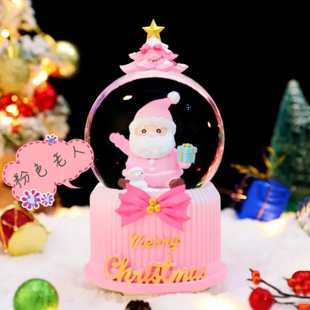 【漫格子】聖誕水晶球 音樂鈴 飄雪水晶球 旋轉音樂盒 交換禮物 聖誕禮物(水晶音樂球 音樂鈴 聖誕禮物)
