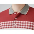 【Emilio Valentino 范倫鐵諾】蓄熱保暖棉質磨毛定位條紋長袖POLO衫 紅(66-3V7173)