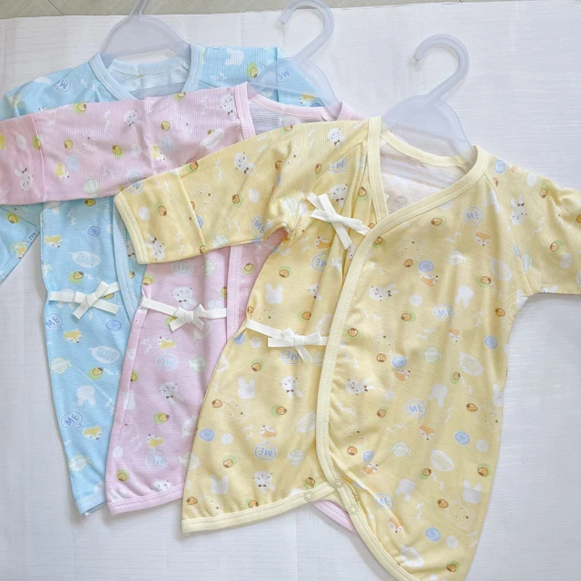 我家寶貝 心福-台灣製造 新生嬰兒純棉長袖包屁衣 厚暖棉開肩