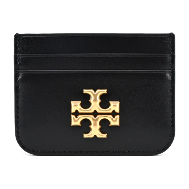 TORY BURCH ELEANOR 雙T金字LOGO卡片夾(黑)