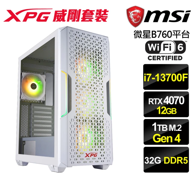 微星平台微星平台 i7十六核GeForce RTX 4070{雪音俠帝}電競機(i7-13700F/B760/32G/1TB)