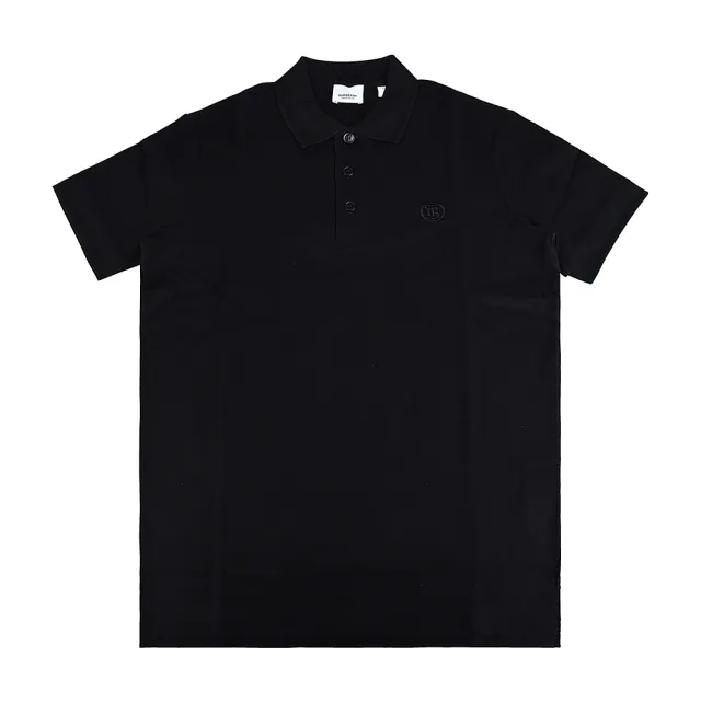 【BURBERRY 巴寶莉】BURBERRY TB造型字LOGO設計純棉短袖POLO衫(男款/黑)