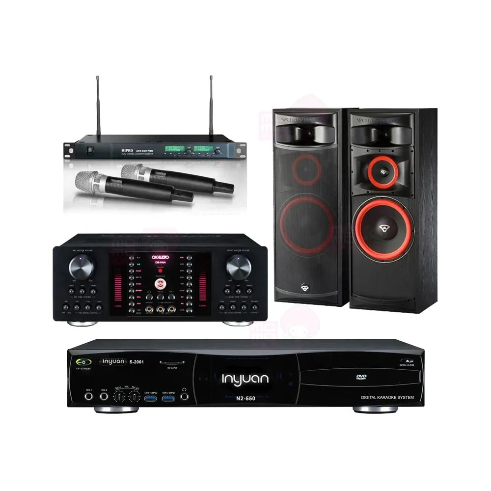 【音圓】S-2001 N2-550+DB-9AN+ACT-869+XLS-12(點歌機4TB+擴大機+無線麥克風+喇叭)