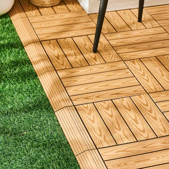 【WANBAO】仿木紋塑木地板用收邊條 卡扣式收編條(園藝造景 景觀布置)