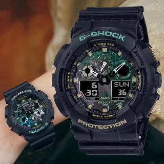 【CASIO 卡西歐】G-SHOCK 鏽鐵設計 強悍風格雙顯腕錶 母親節 禮物(GA-100RC-1A)