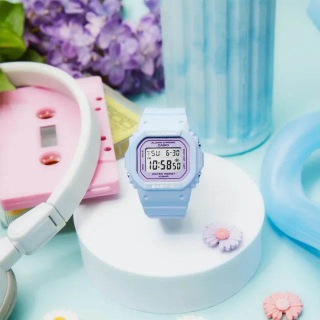 【CASIO 卡西歐】BABY-G 春日色調 方形電子腕錶 禮物推薦 畢業禮物(BGD-565SC-2)