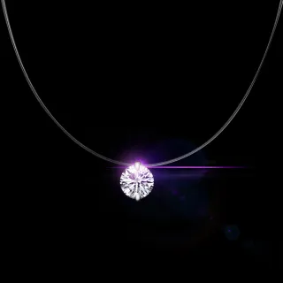 【Aphrodite 愛芙晶鑽】鋯石項鍊 單鑽項鍊/透明魚線設計閃耀單鑽鋯石造型項鍊(2款任選)