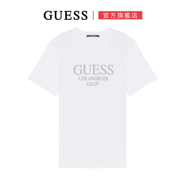 GUESS 清新花朵LOGO短T(兩色可選) 推薦