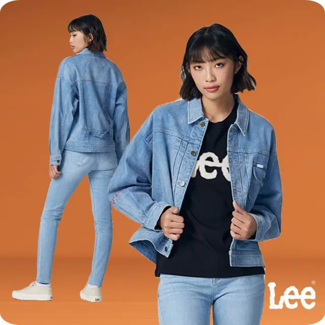 【Lee】女裝 牛仔外套 / 刷白短版 淺藍洗水 季節性版型(LB314020356)