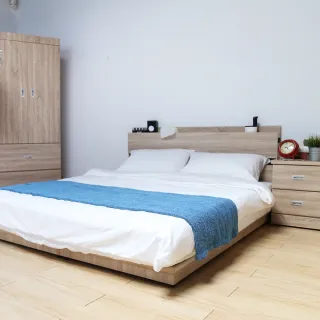 【H&D 東稻家居】DIGNITAS狄尼塔斯灰黑系列6尺房間組3件組(床頭 床底 床墊)