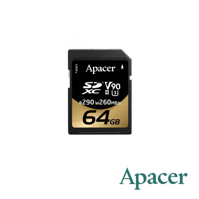 Apacer 宇瞻Apacer 宇瞻 64GB SD UHS-II U3 V30 高速記憶卡 290MB/s(公司貨)