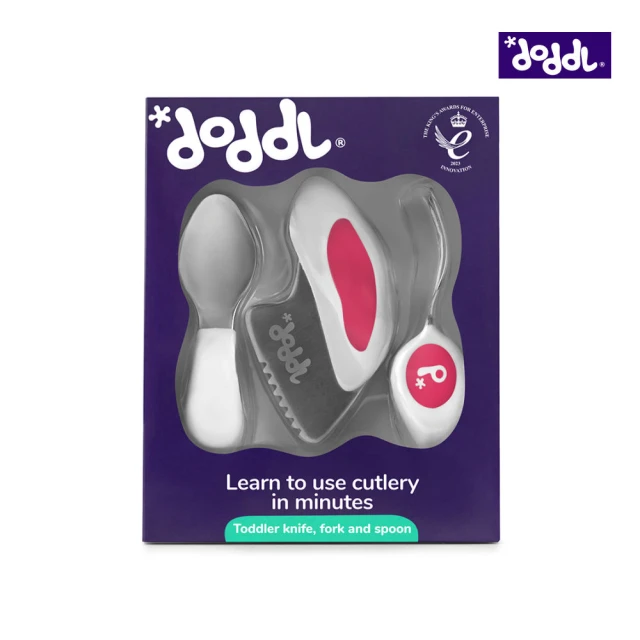DoddlDoddl 英國人體工學秒拾餐具 - 兒童學習餐具 三件組 學習餐具 叉匙組(3色可選含湯匙、叉子、餐刀)
