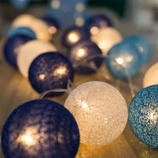 【半島良品】冰川藍_150cm棉球燈/聖誕燈 裝飾燈(掛布燈串  居家布置 聖誕布置)