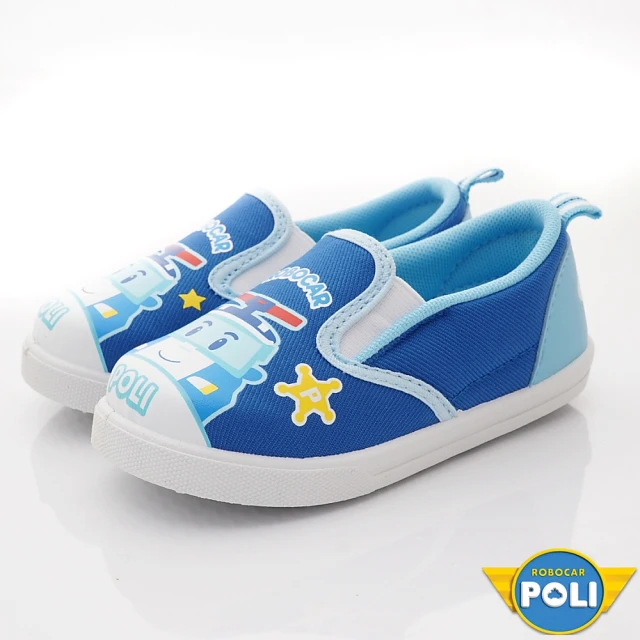 童鞋520 POLI波力室內休閒鞋(POKP34256藍-16-20cm)