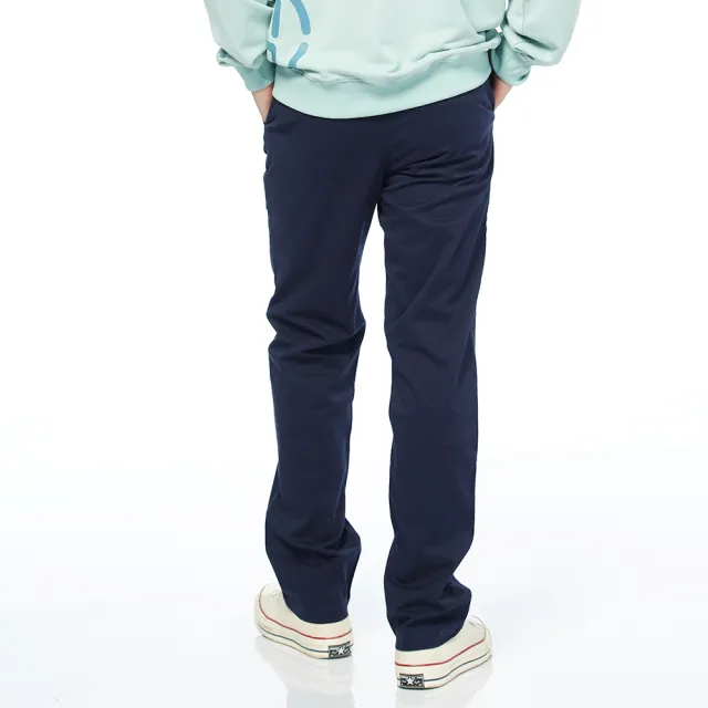 【JEEP】男裝 經典斜紋素面口袋工作褲(深藍)