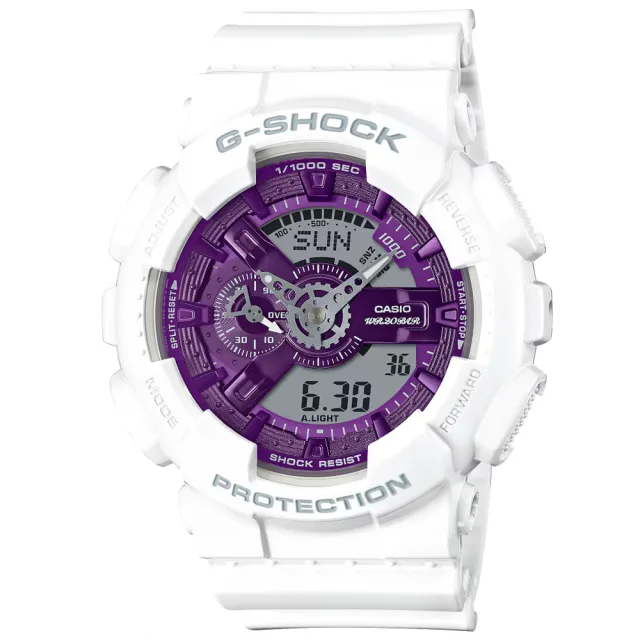 【CASIO 卡西歐】G-SHOCK 冬季光彩 繽紛色彩雙顯腕錶 送禮推薦 禮物(GA-110WS-7A)