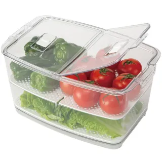 【NITORI 宜得利家居】冰箱用 冷藏用可瀝水保鮮盒 2 L(冰箱用 冷藏用 保鮮盒)