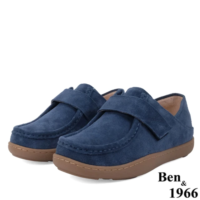 【Ben&1966】Ben&1966高級牛皮文青感舒適兩穿圓頭包鞋-藍238141