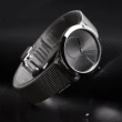 【Calvin Klein 凱文克萊】minimal系列 銀色系 經典大CK 灰黑面 米蘭帶 手錶 對錶 CK錶 35mm(K3M22123)