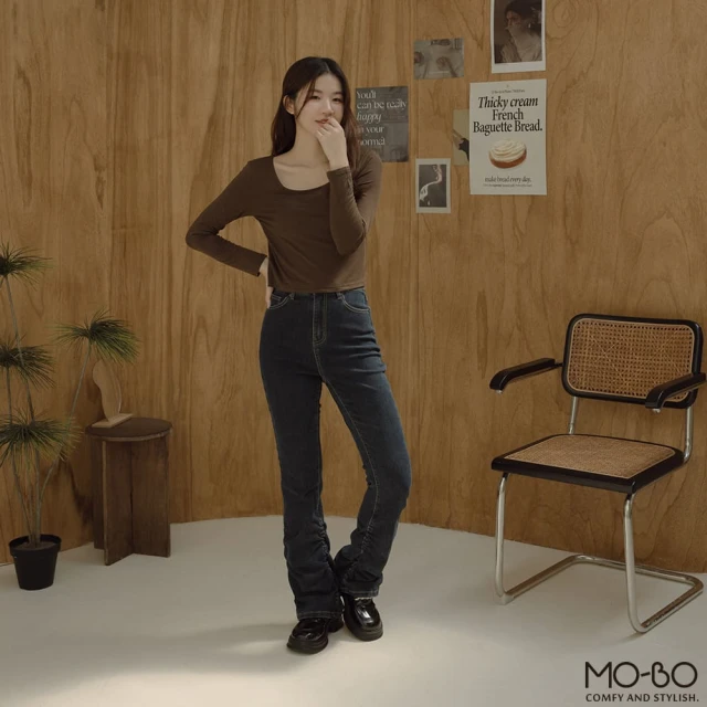 MO-BO 棉感發熱方領上衣(MIT)優惠推薦
