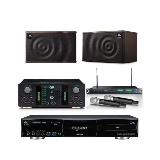 【音圓】N2-350+NO-1+ACT-869+JBL MK10(點歌機4TB+擴大機+無線麥克風+迴授抑制器+喇叭)