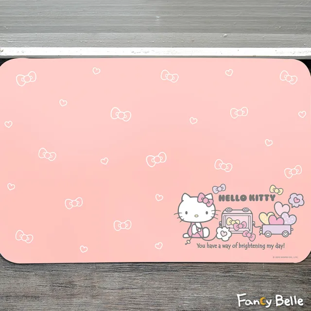 【格蕾寢飾】Fancy Belle 《Sanrio-HELLO KITTY幸福時光》抗菌可水洗軟式珪藻土強效吸水地墊(60*39CM)