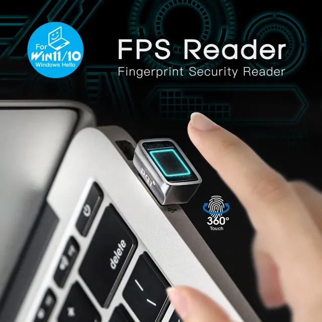 【PQI 勁永】FPS Reader 加密指紋辨識器(USB-A介面 指紋辦識快速登入)