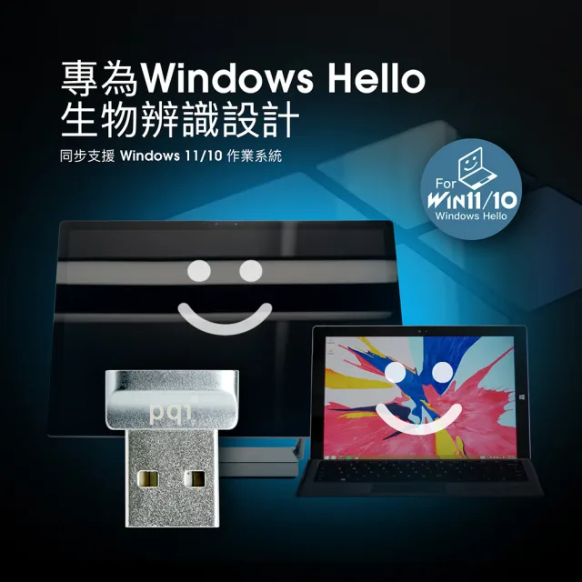 【PQI 勁永】FPS Reader 加密指紋辨識器(USB-A介面 指紋辦識快速登入)