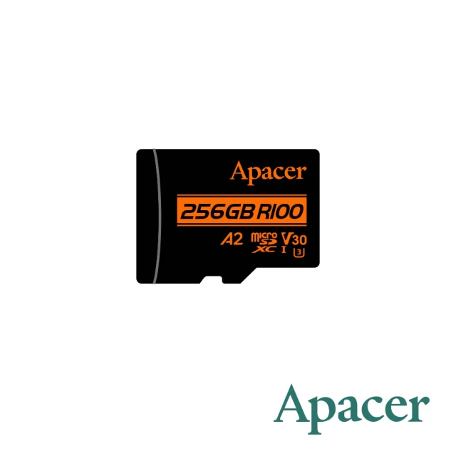 【Apacer 宇瞻】256GB MicroSDXC U3 V30 A2 Class10 記憶卡 100MB/s(公司貨)