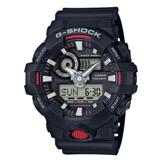 【CASIO 卡西歐】G-SHOCK無堅不摧時尚運動雙顯腕錶(GA-700-1A)