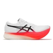 【asics 亞瑟士】競速跑鞋 Metaspeed Sky+ 男鞋 白 紅 步幅型 碳板 厚底 路跑 運動鞋 亞瑟士(1013A115100)