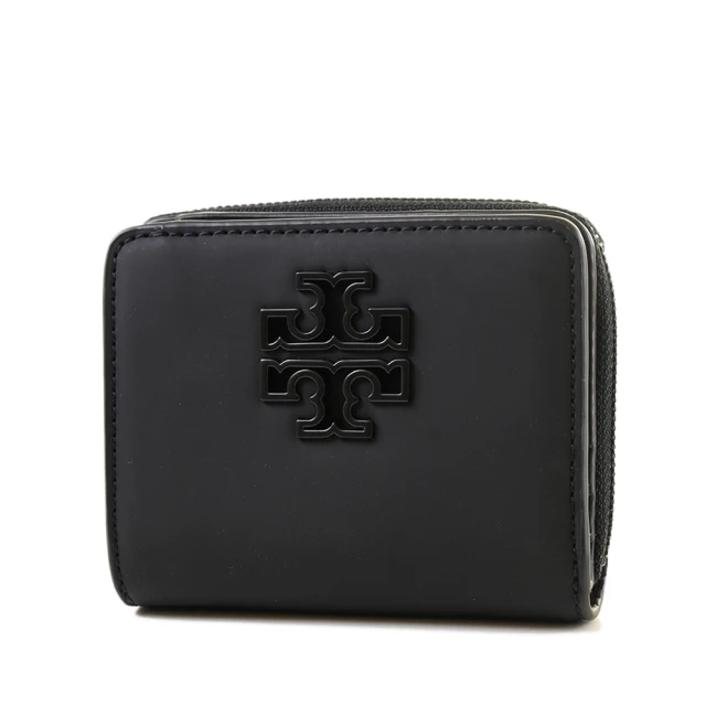 TORY BURCH 皮革LOGO高密度尼龍輕量拉鍊腰包-藍