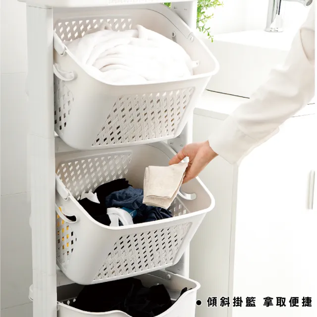 【ONE HOUSE】升級款3層帶輪髒衣籃(2入)