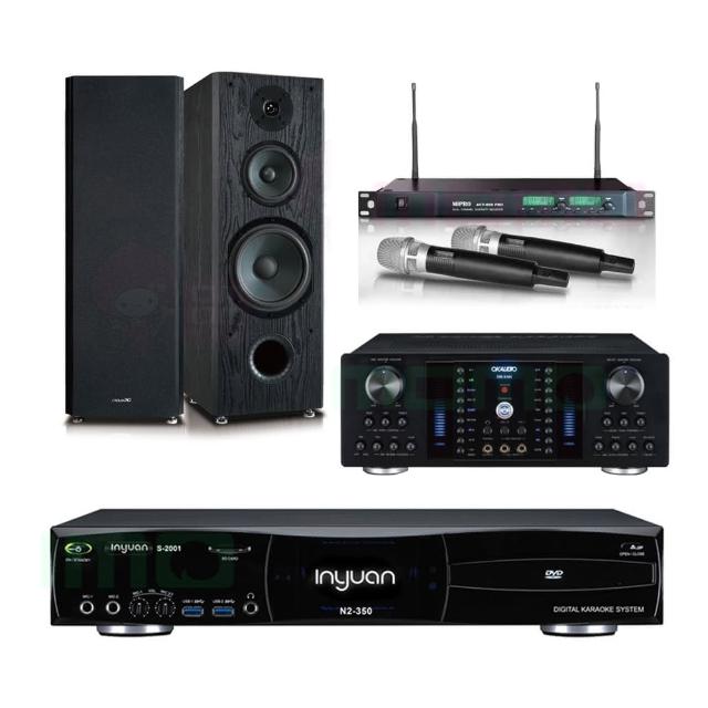 【音圓】S-2001 N2-350+OKAUDIO DB-8AN+ACT-869+OKAUDIO OK-801B(點歌機4TB+擴大機+無線麥克風+喇叭)