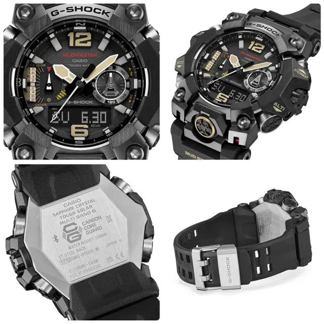 【CASIO 卡西歐】G-SHOCK MUDMASTER太陽能藍牙連線泥人錶 禮物 開學(GWG-B1000-1A/速)