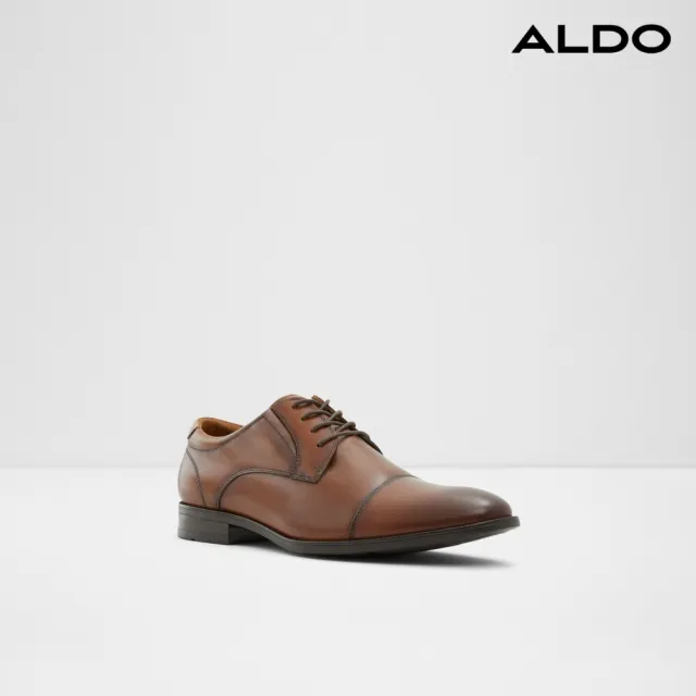 【ALDO】CORTLEYFLEX-經典質感綁帶皮革紳士鞋-男鞋(棕色)