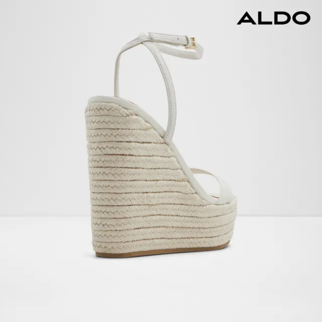 【ALDO】MARYSOL-草編楔型厚底涼鞋-女鞋(白色)