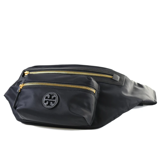 TORY BURCH BRITTEN 黑色縷空LOGO翻蓋磁