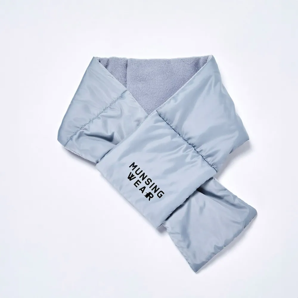 【Munsingwear】企鵝牌 男款灰色輕柔保暖圍巾 MGSJ0K00