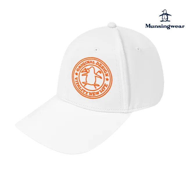 【Munsingwear】企鵝牌 男款白色印花企鵝刺繡配色織帶球帽 MGSL0102