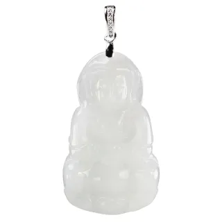 【漢石齋】天然翡翠A貨 觀音玉佩吊墜 細糯種(20*32*4mm以上)