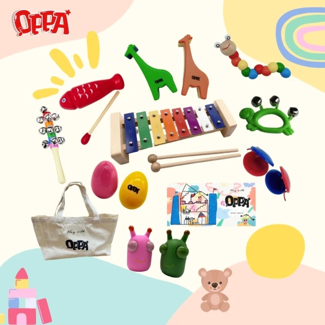 【OPPA】動物昆蟲饗宴組／彩虹鐵琴／幼兒樂器／音樂律動／奧福樂器／(美國CPC、台灣SGS 檢驗認證)