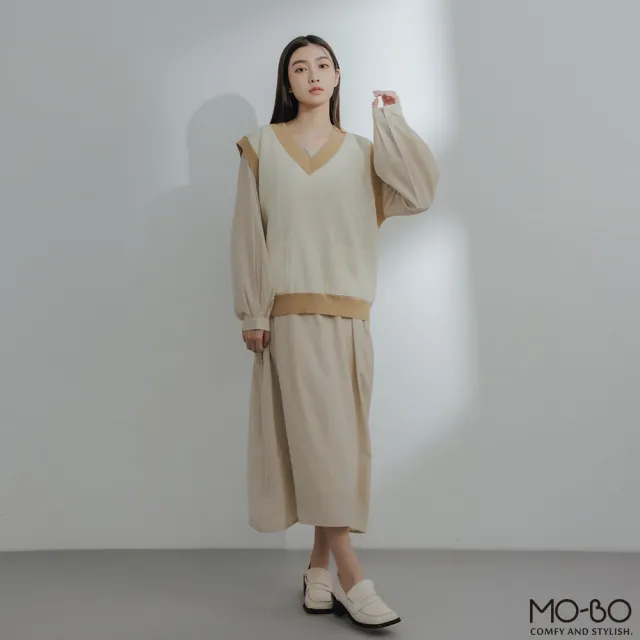 【MO-BO】小口袋玉米目雙色背心
