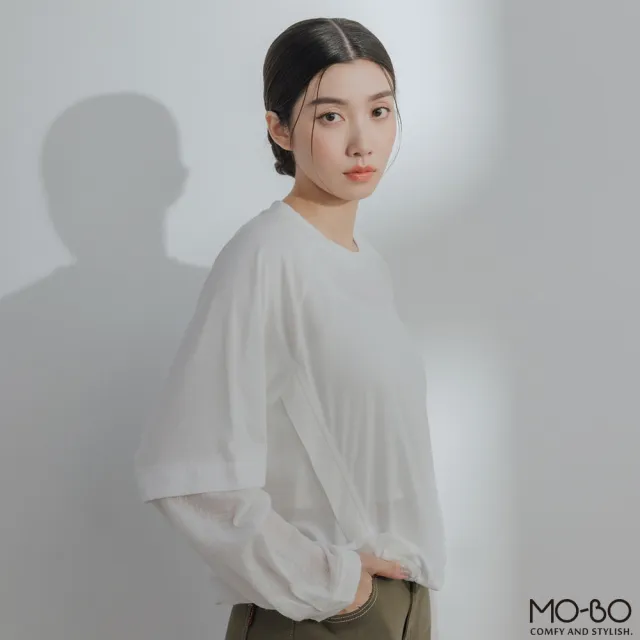 【MO-BO】多層次拼接圓領上衣