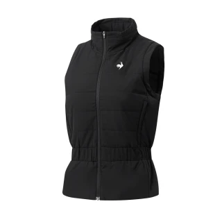 【LE COQ SPORTIF 公雞】高爾夫系列 女款黑色修身運動保暖背心 QLS6T502
