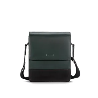 【pierre cardin 皮爾卡登】雙色商務直立側背包(斜背包 男)