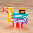 【Qbi 益智軌道磁吸玩具】1歲｜快樂上學去：方塊堆疊組(STEAM玩具/磁吸積木/軌道車/線上題卡)