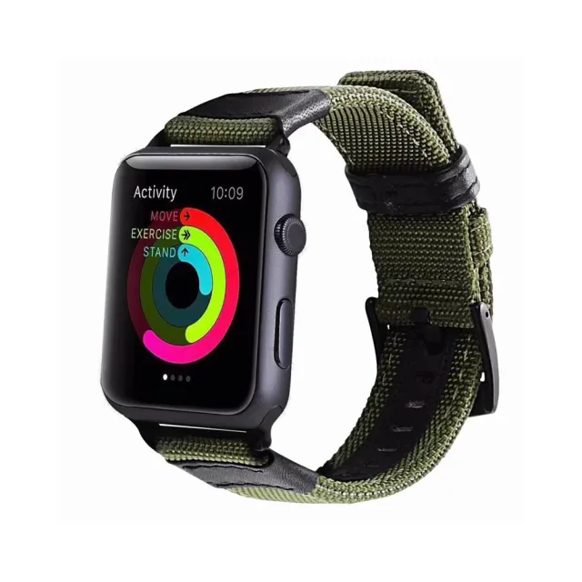 【樂邁家居】Apple Watch 軍用帆布尼龍錶帶 Ultra/S8(49mm/45mm/44mm/42mm)