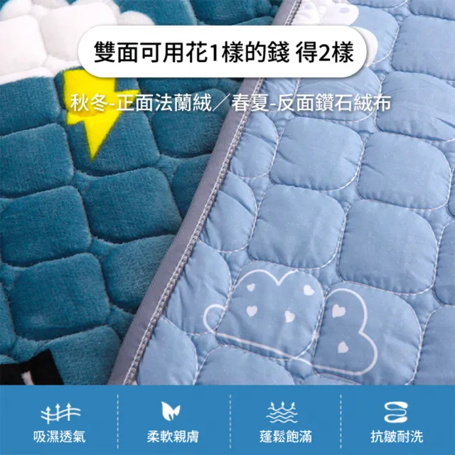 【寢聚 Sleep Club】買一送一 蓄熱法蘭絨床墊素色 保暖墊 單人/雙人/加大任選(法蘭絨 日式床墊 床包)